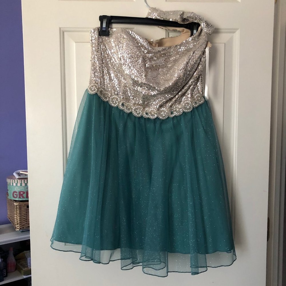 Beaded Belt One Shoulder Homecoming Short Dress